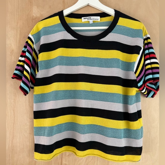Replica Los Angeles Striped Multicolor Women's Knit Top - Picture 8 of 10